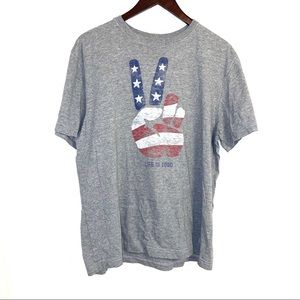 Life is good American peace sign t shirt